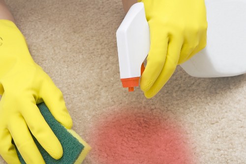 Deep cleaning supplies arranged for a thorough home cleaning session