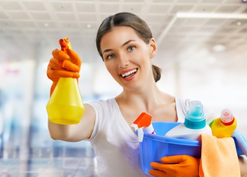 Bedroom domestic cleaning routine and organization