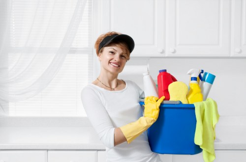 Regular cleaning in a bright home interior