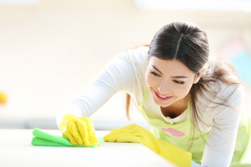Deep cleaning service in a London property with detailed attention to surfaces