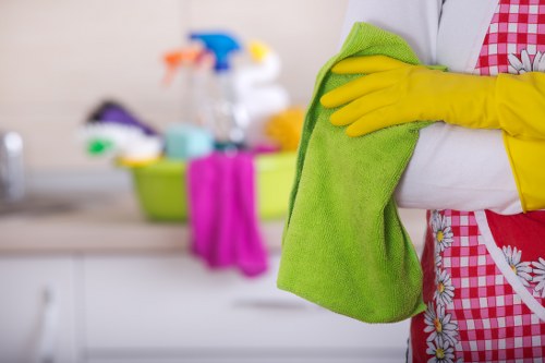 Professional office cleaning tools and disinfecting supplies