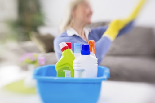 Detailed post construction cleaning of windows and surfaces